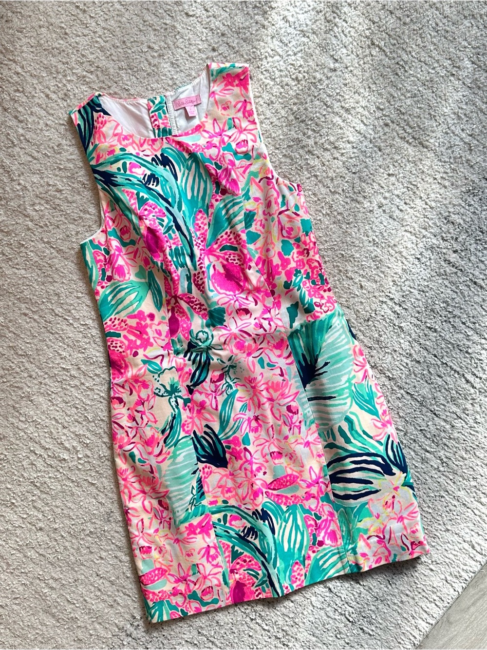 Lilly Pulitzer Women’s Pink & Teal Tropical Shift Dress